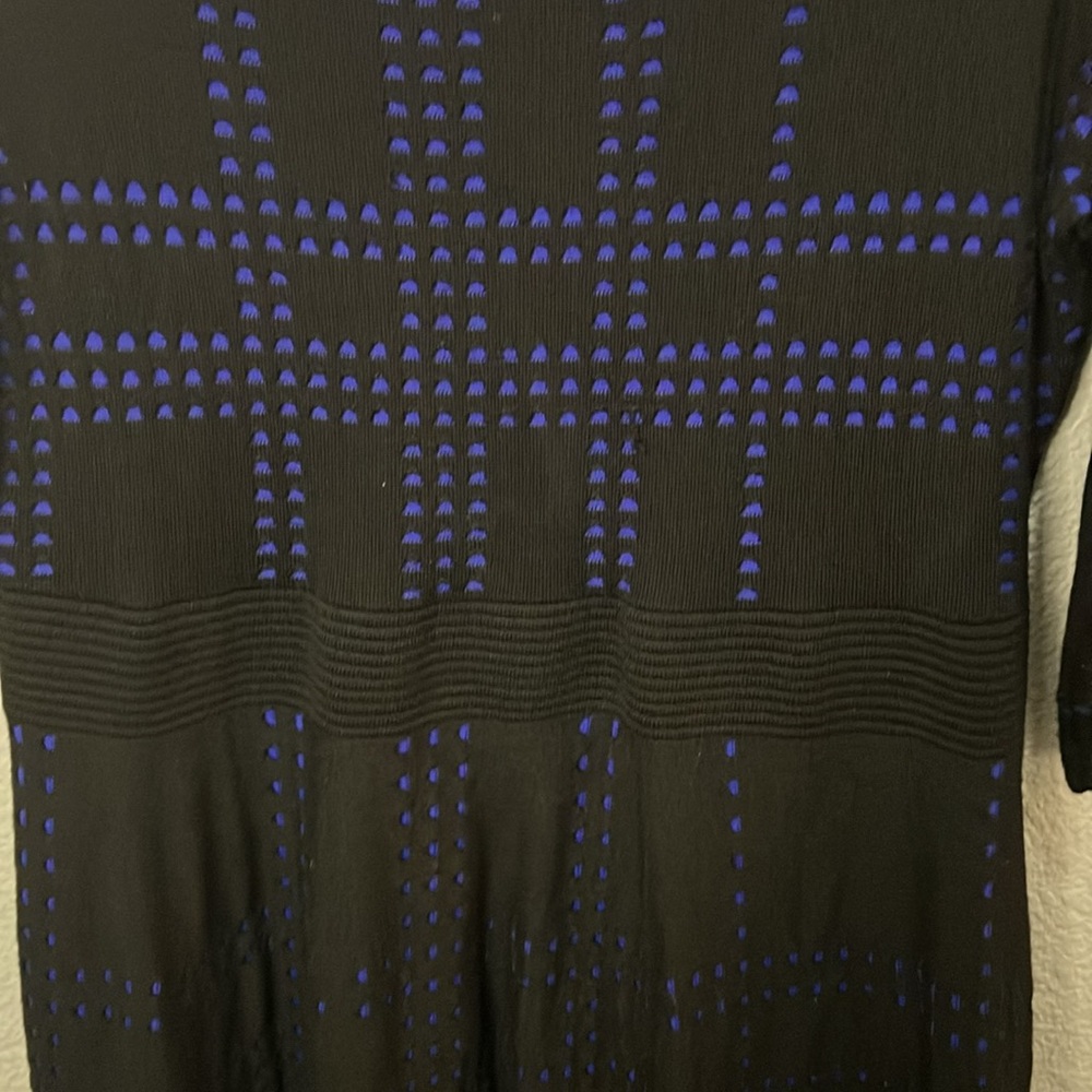 Lane Bryant 14/16 Black Cobalt Blue Sweater Dress - Picture 5 of 7